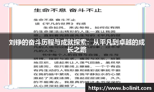 刘铮的奋斗历程与成就探索：从平凡到卓越的成长之路
